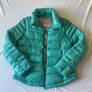 Bernardo mint green/aqua medium puff jacket